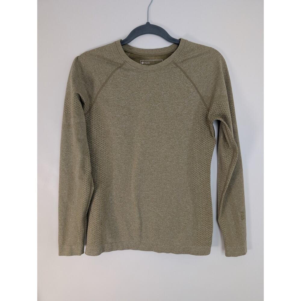 FIGS Womens Seamless Long Sleeve Underscrub Base Layer Green Sz M Workwear